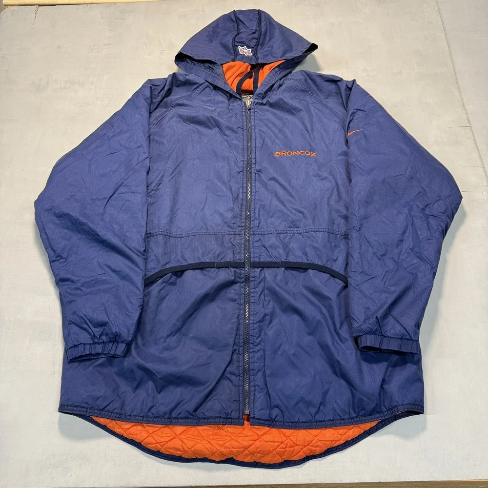 Nike quilted hooded jacket Y2K Navy Size XXL